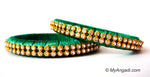 Green Colour Silk Thread Bangles