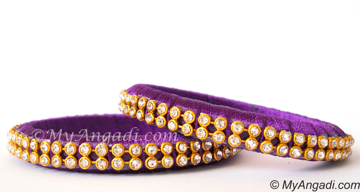 Purple Colour Silk Thread Bangels