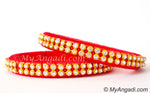 Red Colour Silk Thread Bangles