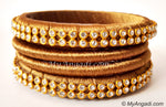 Kakki Colour Silk Thread Bangles