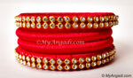Red Colour Silk Thread Bangles