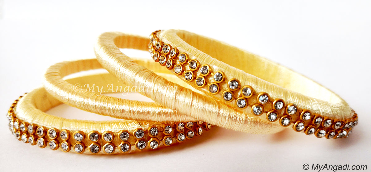 Ivory Colour Silk Thread Bangles