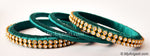 Teal Green Colour Silk Thread Bangles