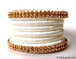 White Colour Silk Thread Bangles