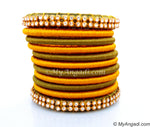 Olive Green Colour Silk Thread Bangles