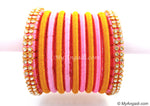 Rose Colour Silk Thread Bangles