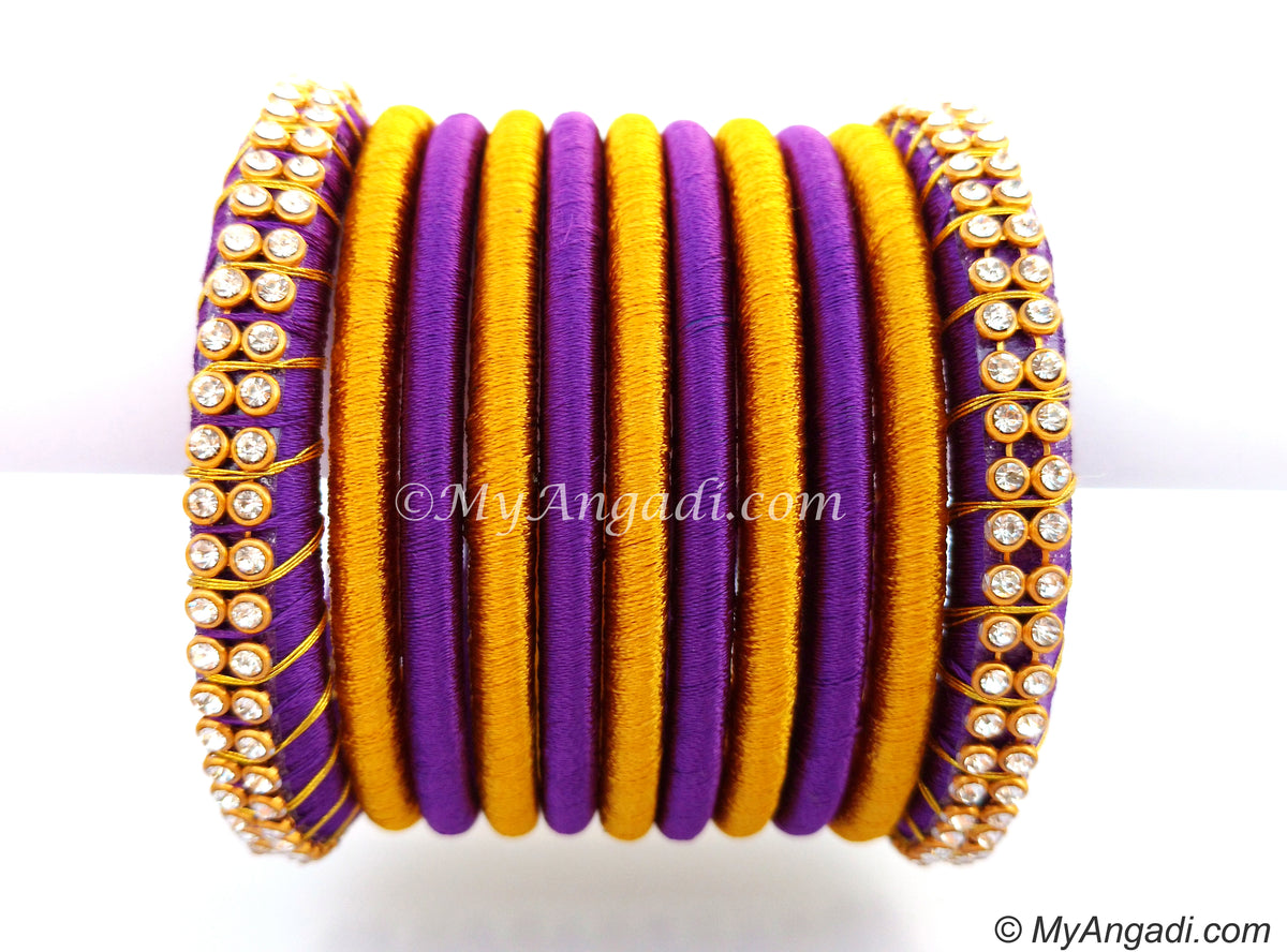 Violet Colour Silk Thread Bangles
