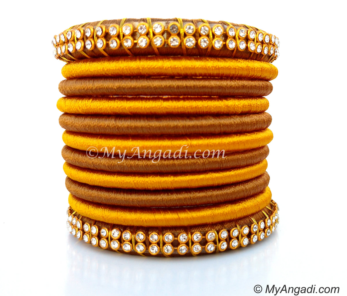 Kakki Colour Silk Thread Bangles