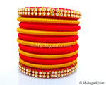 Red Colour Silk Thread Bangles