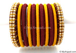 Maroon Colour Silk Thread Bangles