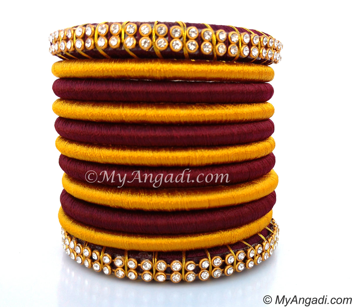 Maroon Colour Silk Thread Bangles