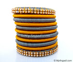 Grey Colour Silk Thread Bangles