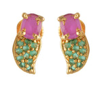 Green with Ruby Stone Stud