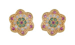 Green with Ruby Stone Stud