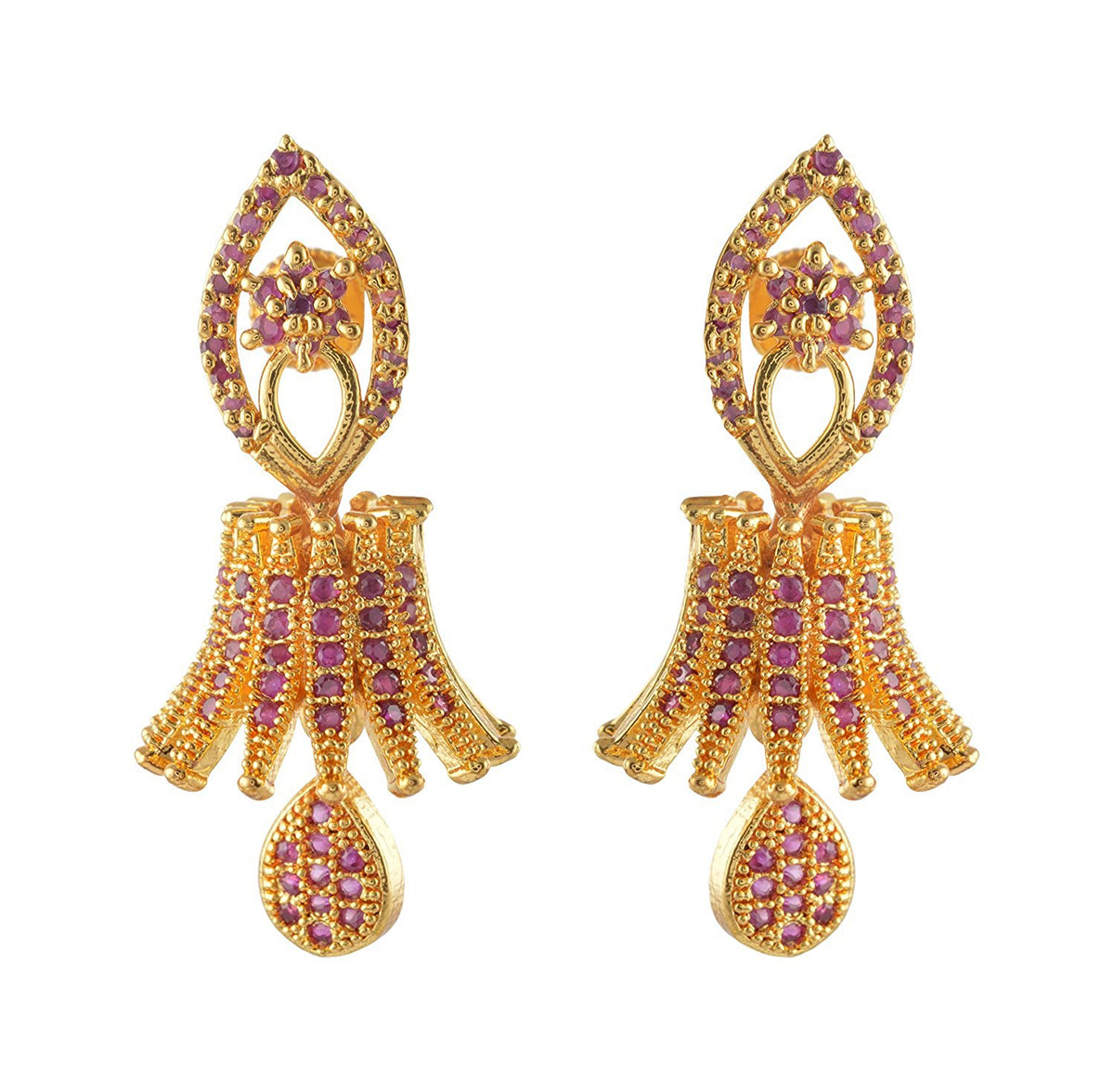Ruby Stone Jumukka Earrings