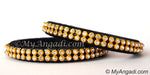 Black Colour Silk Thread Bangles-2 Set