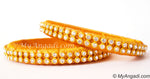 Golden Colour Silk Thread Bangles-2 Set