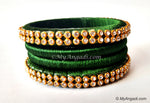 Dark Green Silk Thread Bangles-4 Set