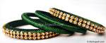 Dark Green Silk Thread Bangles-4 Set