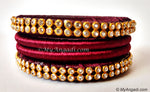 Maroon Colour Silk Thread Bangles-4 Set