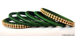 Dark Green Silk Thread Bangles-6 Set