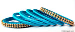 Blue Colour Silk Thread Bangles-6 Set