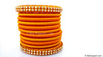 Golden Colour Silk Thread Bangles-11 Set