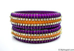 Purple Colour Silk Thread Bangles-Triple Set