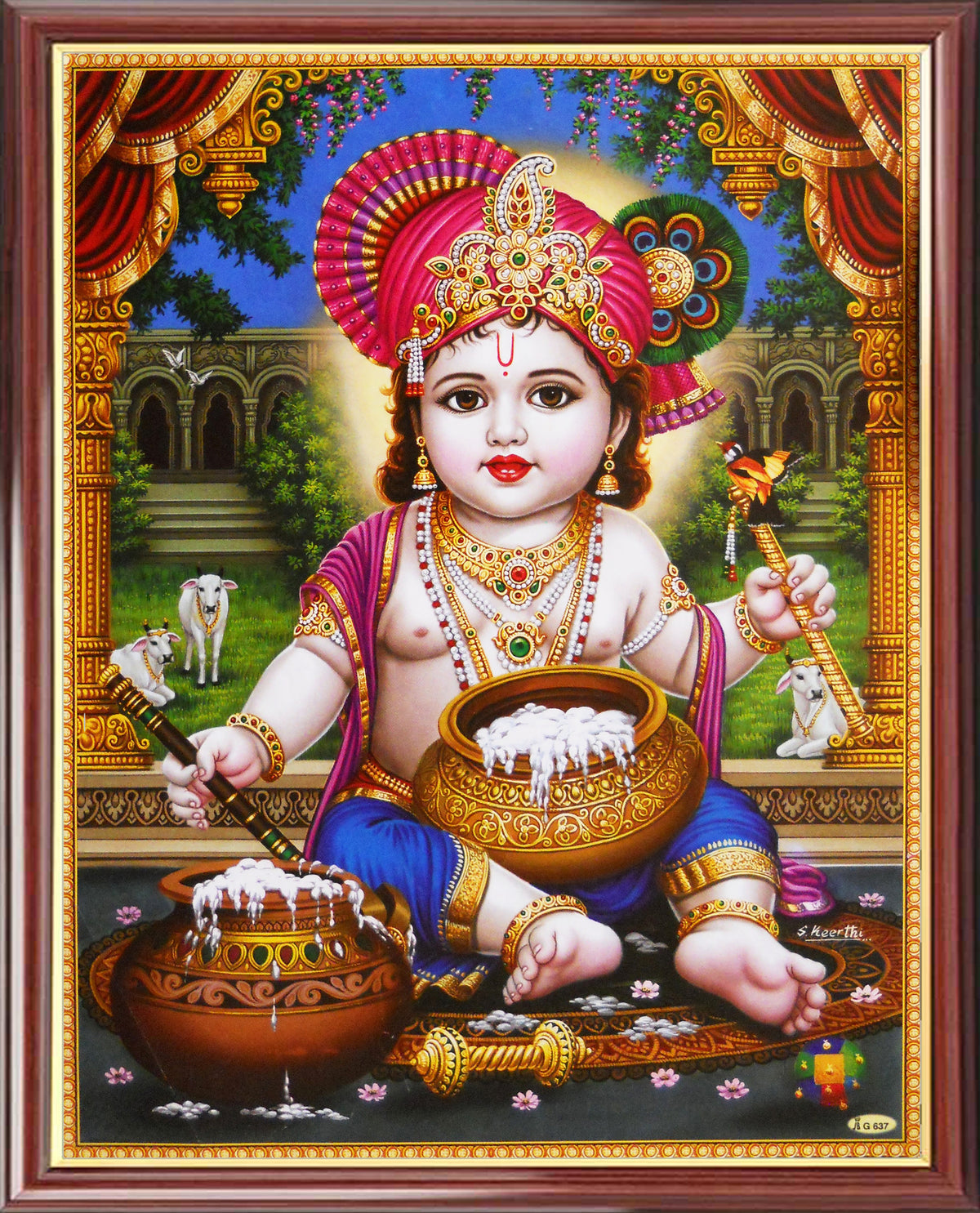 LordBaby Krishna Sitting Photo Frame Big