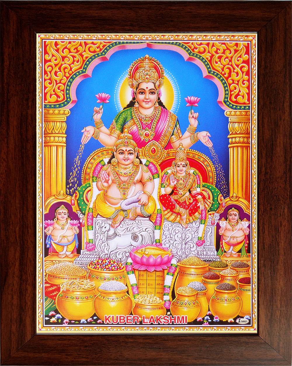 Lord Lakshmi Kuberar Wooden Photo Frame