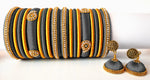 Grey Grand Wedding Silk Thread Bangle Set with Jhumka Earrings
