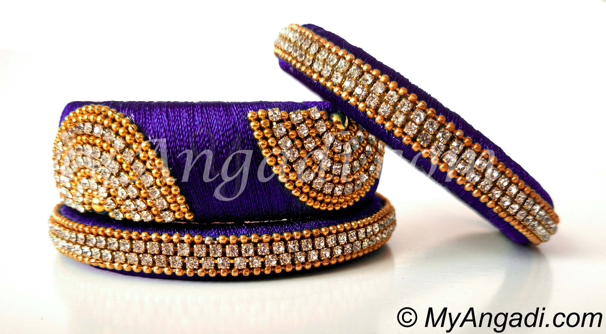 Violet Grand Kada Bridal Silk Thread Bangle Set