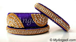 Violet Grand Kada Bridal Silk Thread Bangle Set
