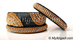 Grey Grand Kada Bridal Silk Thread Bangle Set