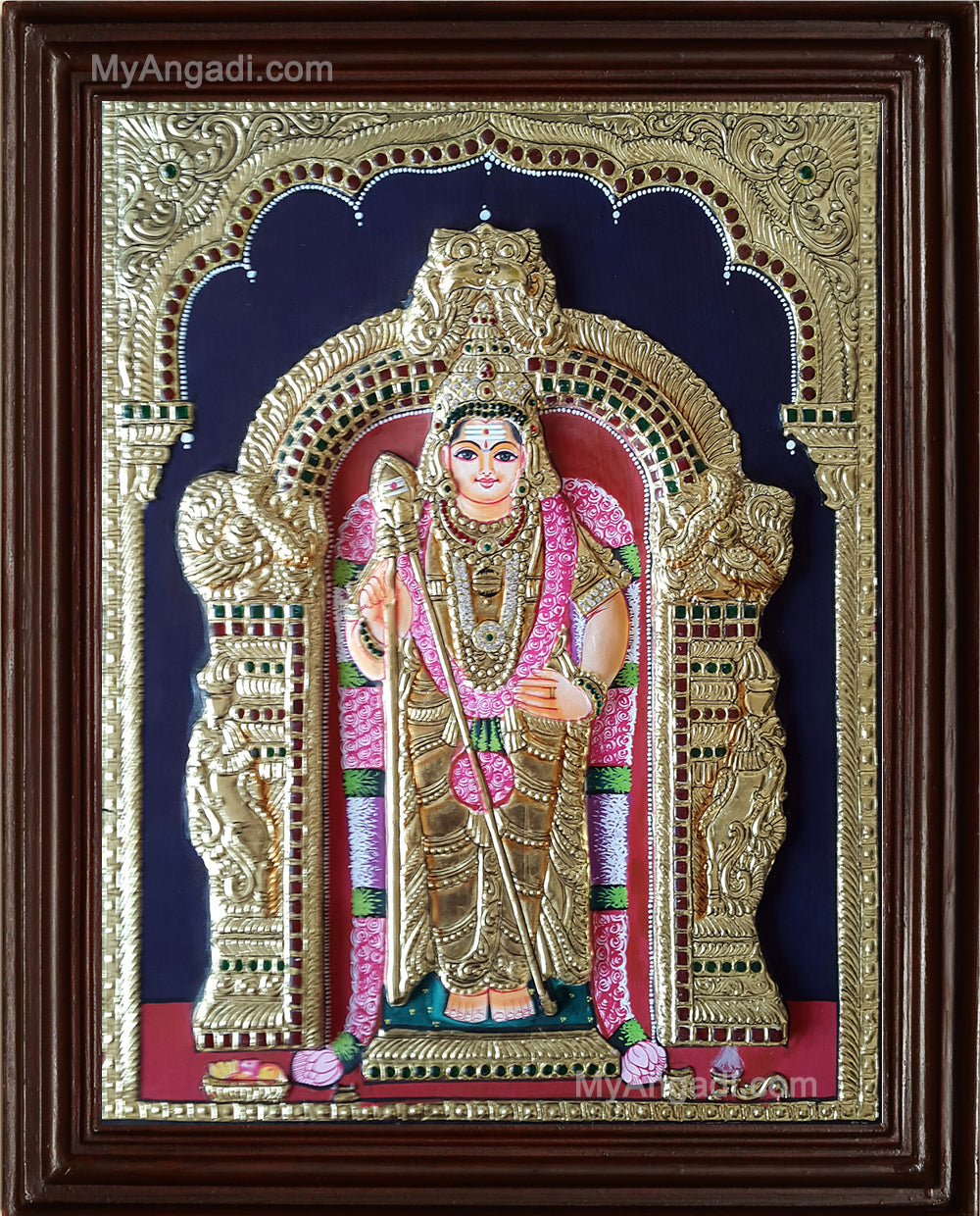 Murugan Double Emboss Tanjore Painting