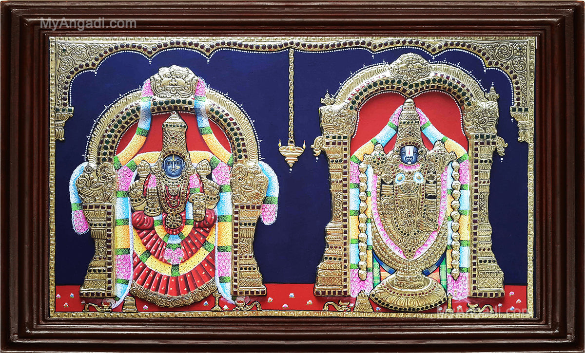 Balaji Thaayar Double Emboss Tanjore Painting