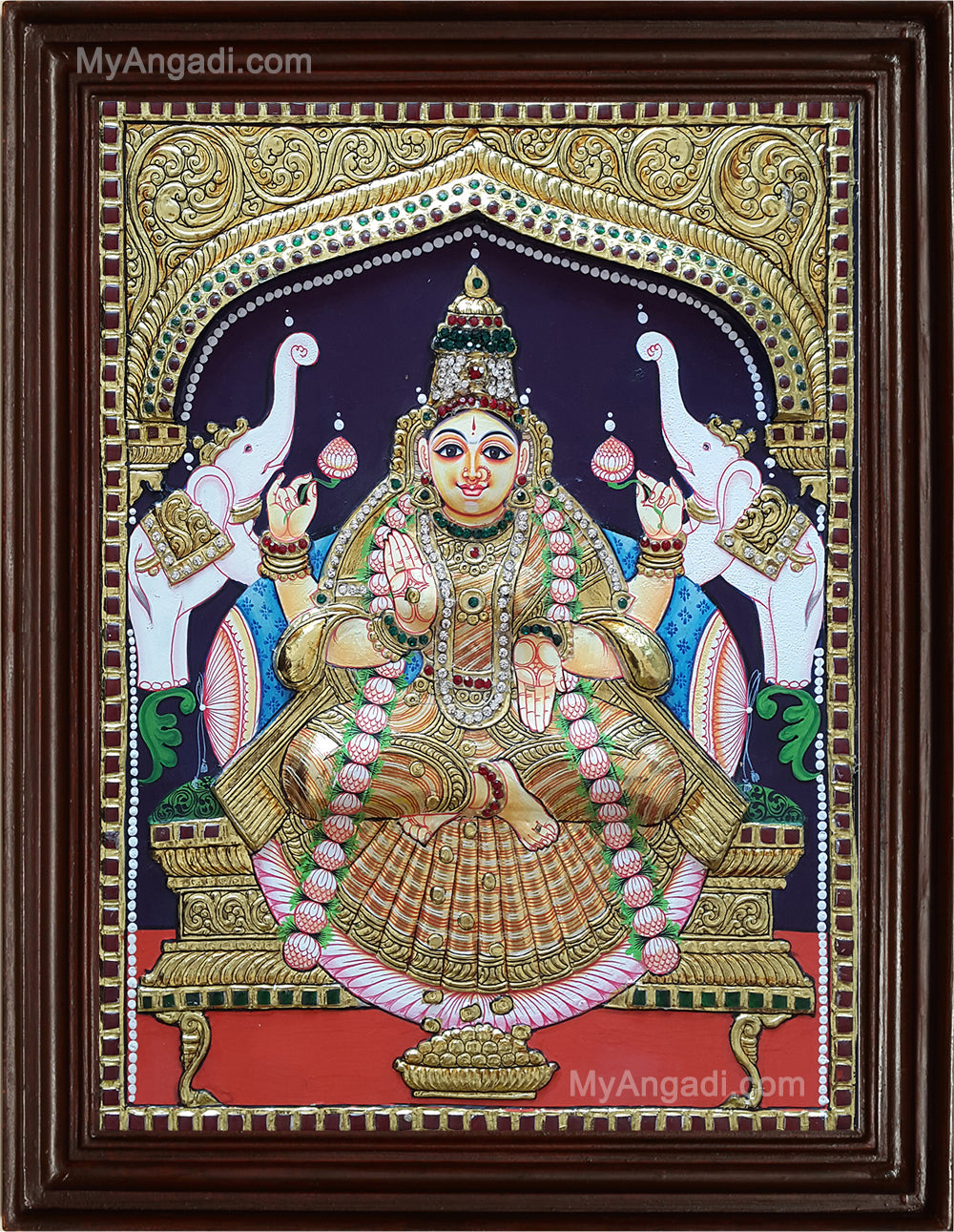 Lakshmi Double Emboss Tanjore Painting