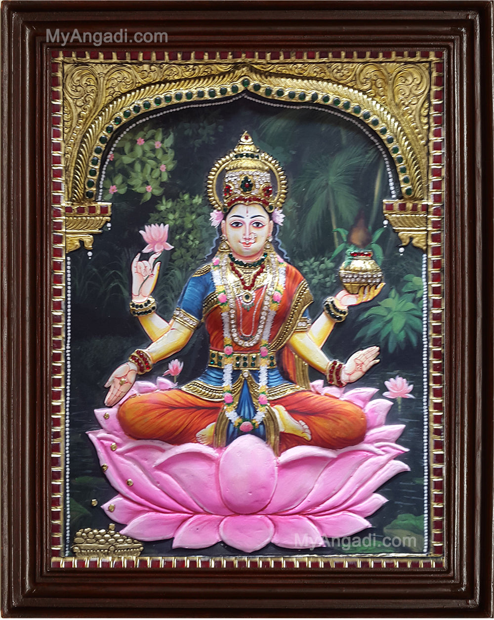Lakshmi Double Emboss Tanjore Painting