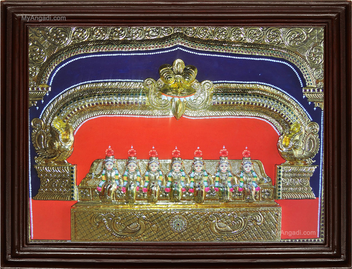 Saptha Kannikal3D Tanjore Painting