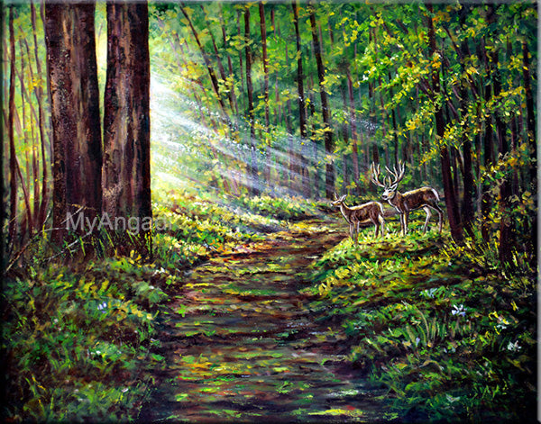 Golden Sunrays Oil Painting