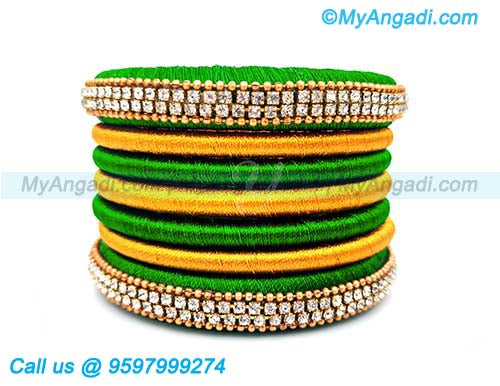 Lime Green Silk Thread Bangles