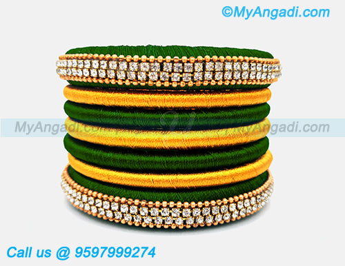 Dark Green Silk Thread Bangles