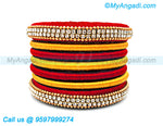 Red Colour Silk Thread Bangles