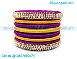 Purple Colour Silk Thread Bangles
