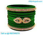 Dark Green Silk Thread Bangles 
