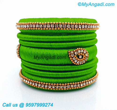 Lime Green Silk Thread Bangles