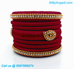 Maroon Colour Silk Thread Bangles