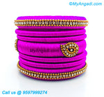 Purple Colour Silk Thread Bangles