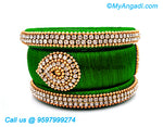 Lime Green Silk Thread Bangles