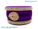Violet Colour Silk Thread Bangles